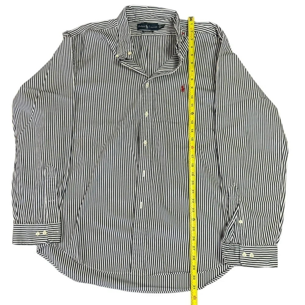 Ralph Lauren Polo Classic Button Up Shirt White Stripe classic fit size …